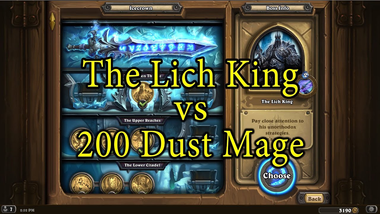 Hearthstone: The Lich King with a 200 Dust Mage Deck