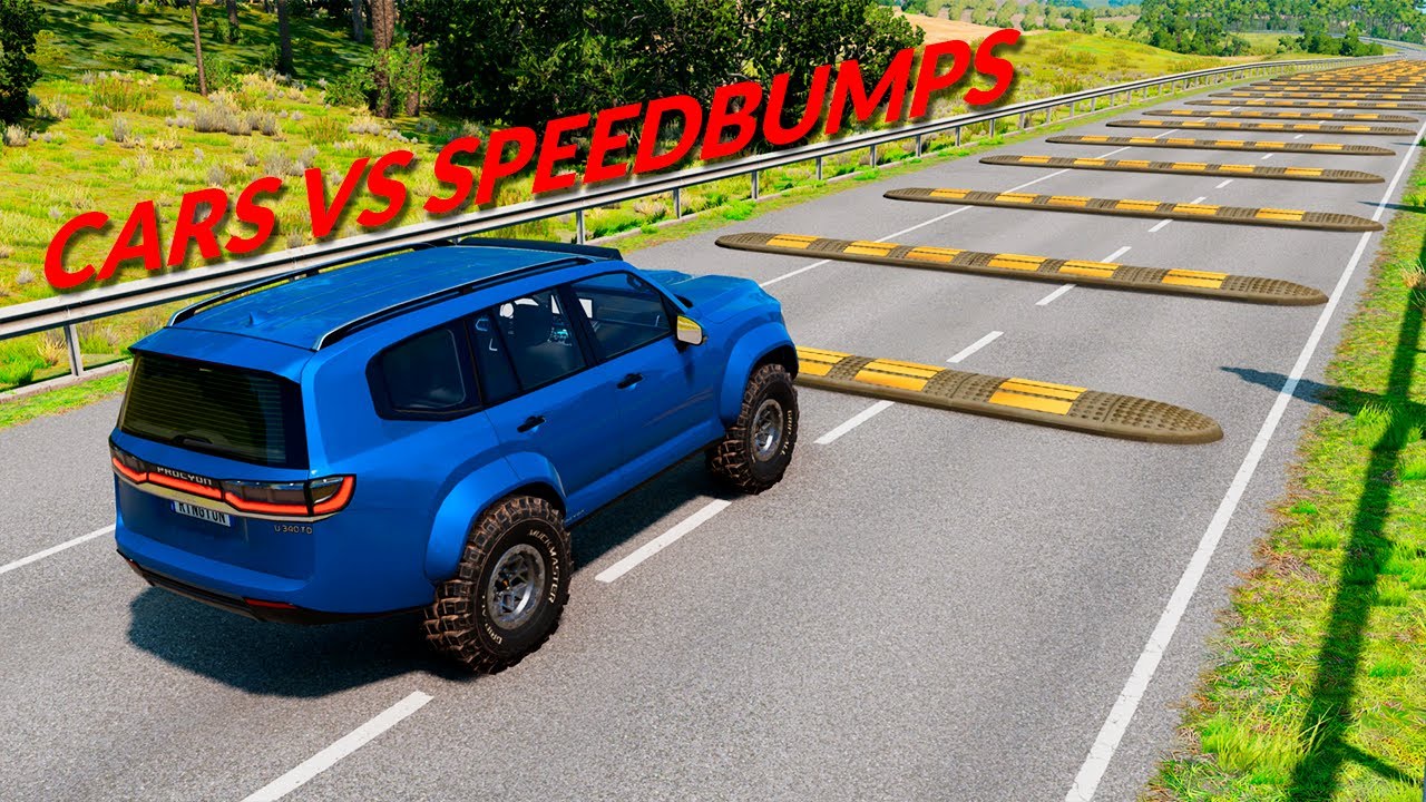Cars vs 100 Speed Bumps #1 – BeamNG Drive | Accident Car