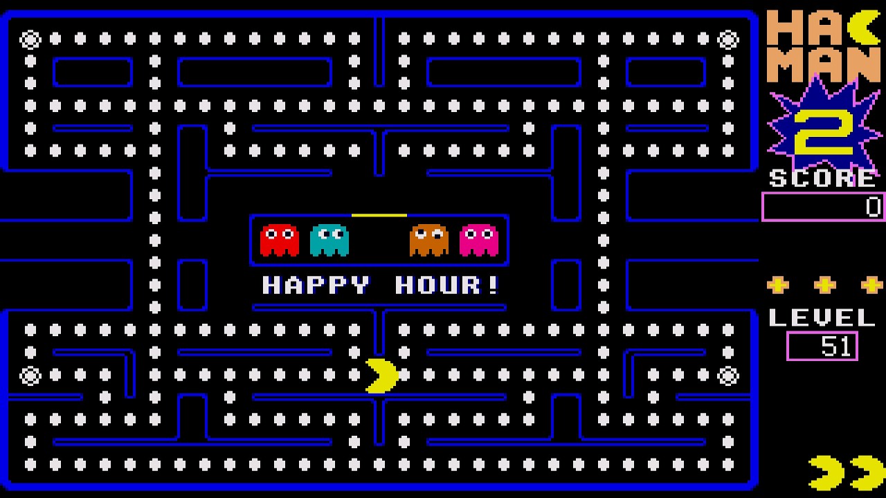 ATARI ST HAPPY HOUR! LEVEL 51 HACK HACMAN II HAC MAN 2 PACMAN PAC MAN CLONE David Bagget ELEMENTS