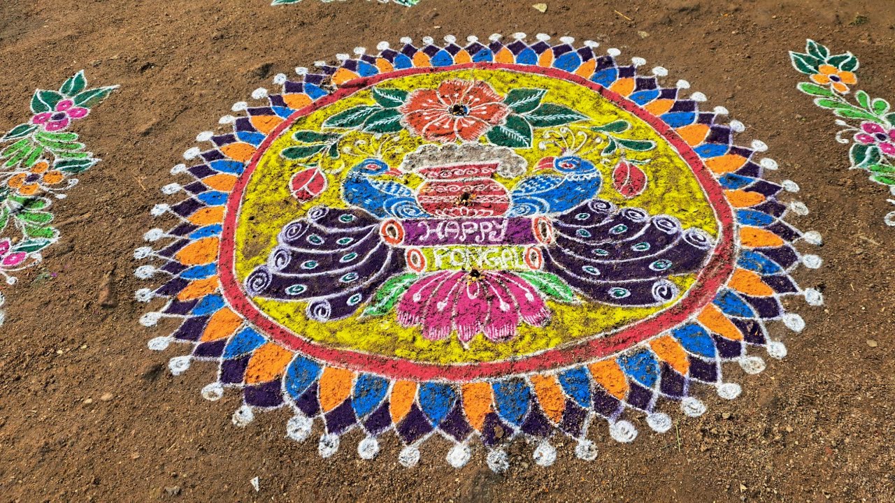 Sankranthi special rangoli #attractive rangoli #creative rangoli #mahalaxmi muggulu 