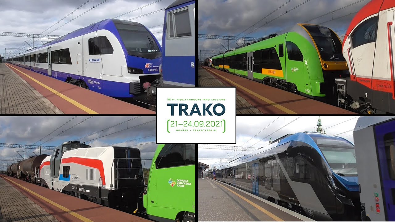 Podsyły skład&oacute;w z targ&oacute;w TRAKO 2021 (ED150, PLUS, Elf.eu, wodorowa SM42, Budimex)