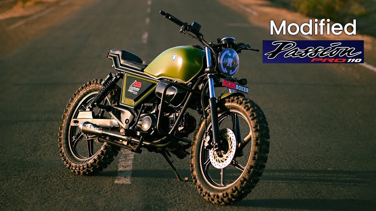 Hero Honda Passion Pro — модифицированный мотоцикл // стиль Caferacer, сделанный своими руками #a...