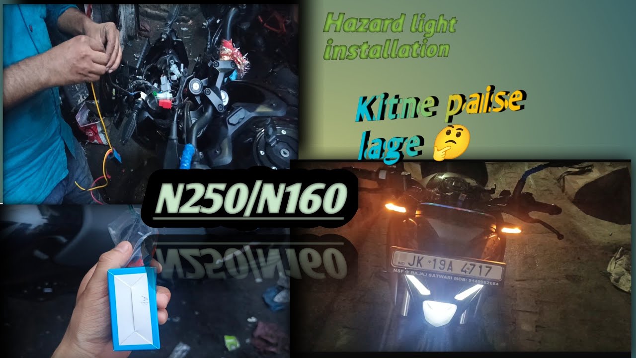 Pulsar N250 Hazard Flasher Light 🔥Installation | Hazard Without Wire Cutting |