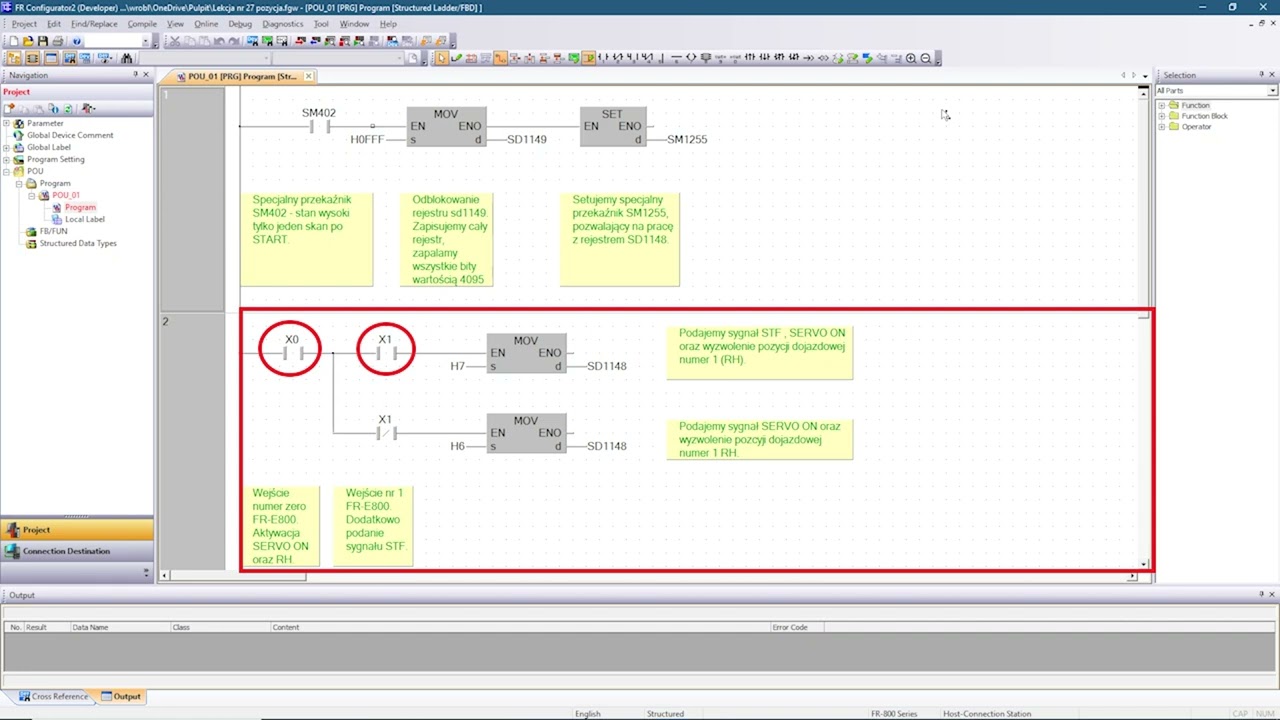 FR-E800 Tutorial (German) - Lesson 27 - Integrated PLC - Positioning