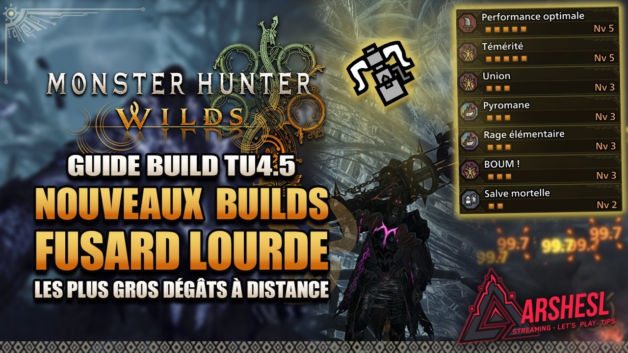 Les Meilleurs builds DPS pour la Fusarbal&egrave;te Lourde pour la fin de Monster Hunter Wilds !