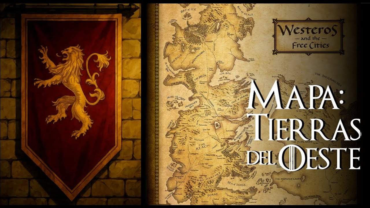 Mapa de las Tierras del Oeste 🦁 | Mundo de Hielo y Fuego | Game of Thrones.
