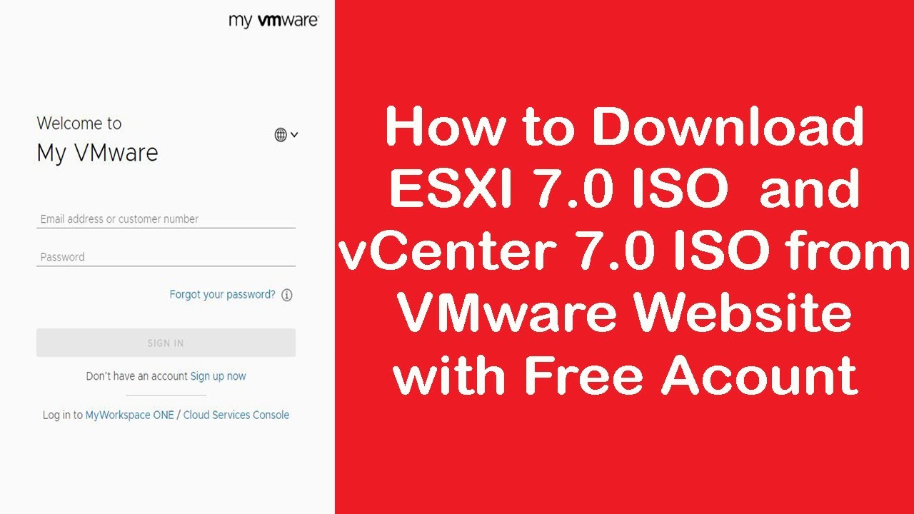 vSphere 7: Download the VMware vSphere Hypervisor ESXi 7 and VMware vCenter 7 from VMware Website