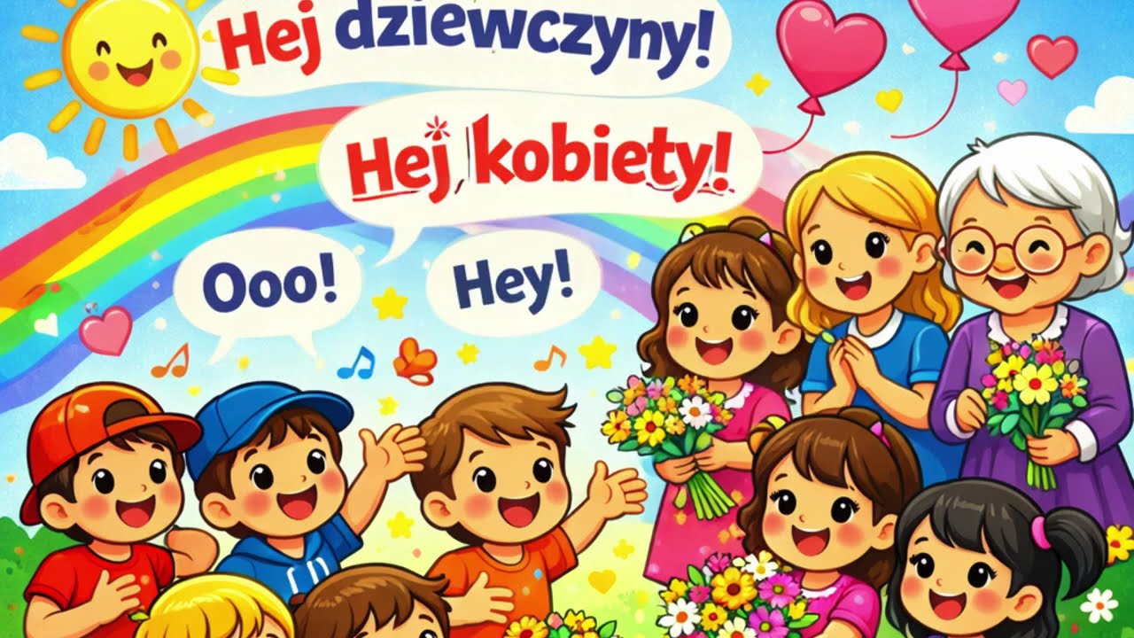🌸 „Hej dziewczyny” – radosna piosenka dla dzieci na Dzień Kobiet! 🎶