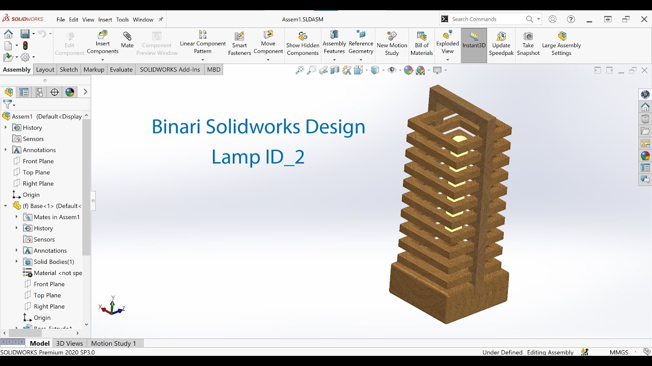 Binari SolidWorks Design - Lamp ID_1