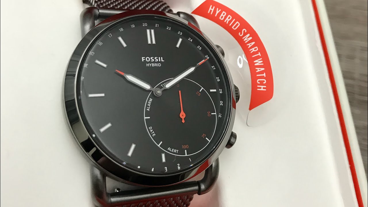 Fossil Hybrid Smartwatch Commuter Smoke Stainless Steel FTW1161 (Unboxing) @UnboxWatches