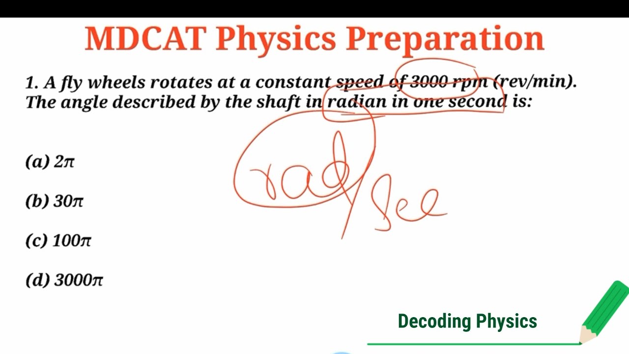 Angular Velocity - Imp MCQs for MDCAT || MDCAT Past Papers Solved 🔥