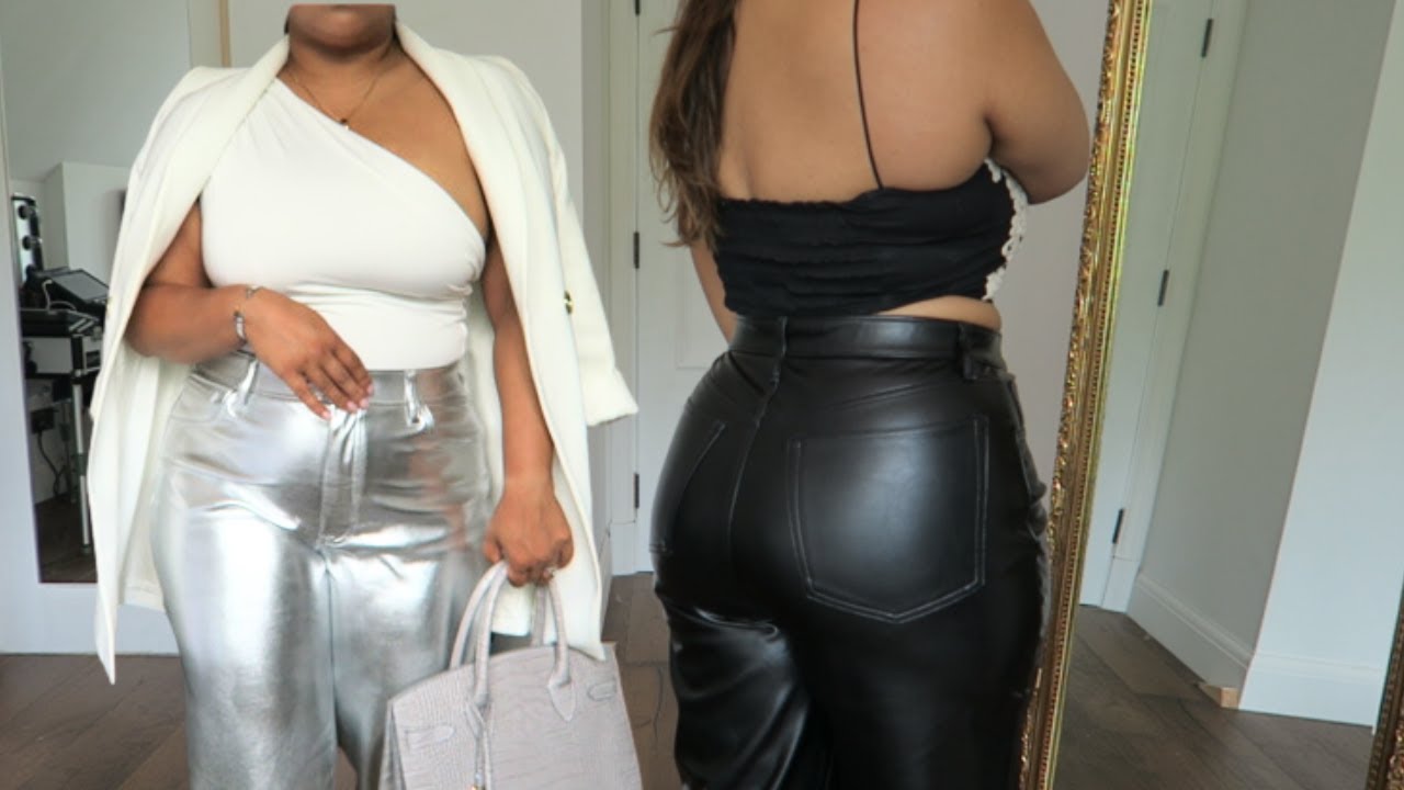 SILVER FAUX LEATHER TROUSERS | HOW TO STYLE | CURVY
