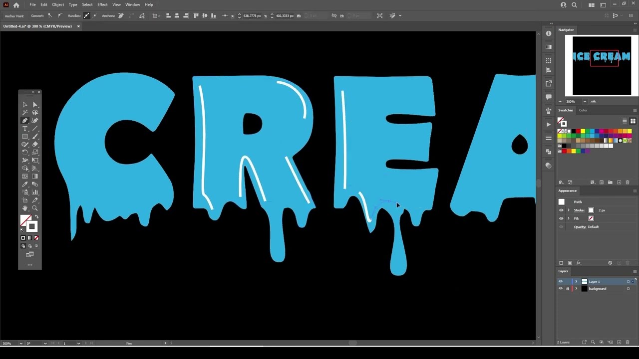 Illustrator Dripping Melting Slime Text Effect Tutorial with Warp Tool