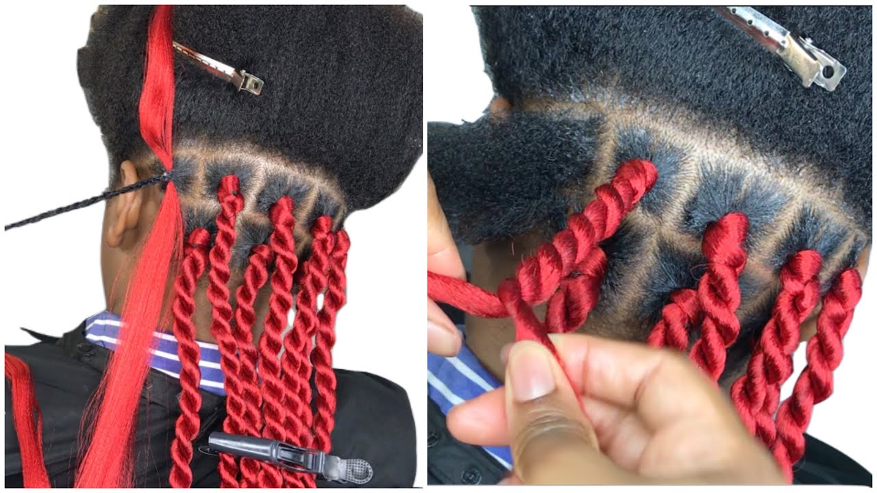 Can’t grip and tuck Twist braids?, try this tucking for Twist with color no rubber bands.