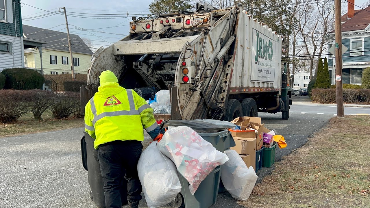 JRM Garbage Truck Packing Heavy Post Xmas Trash