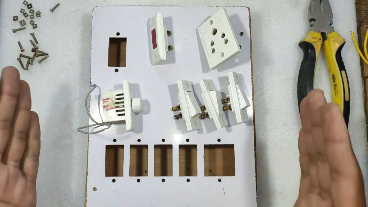 3 switch 1 socket 1 indicator 1 fan regulator connection wiring in board | electric wiring in board