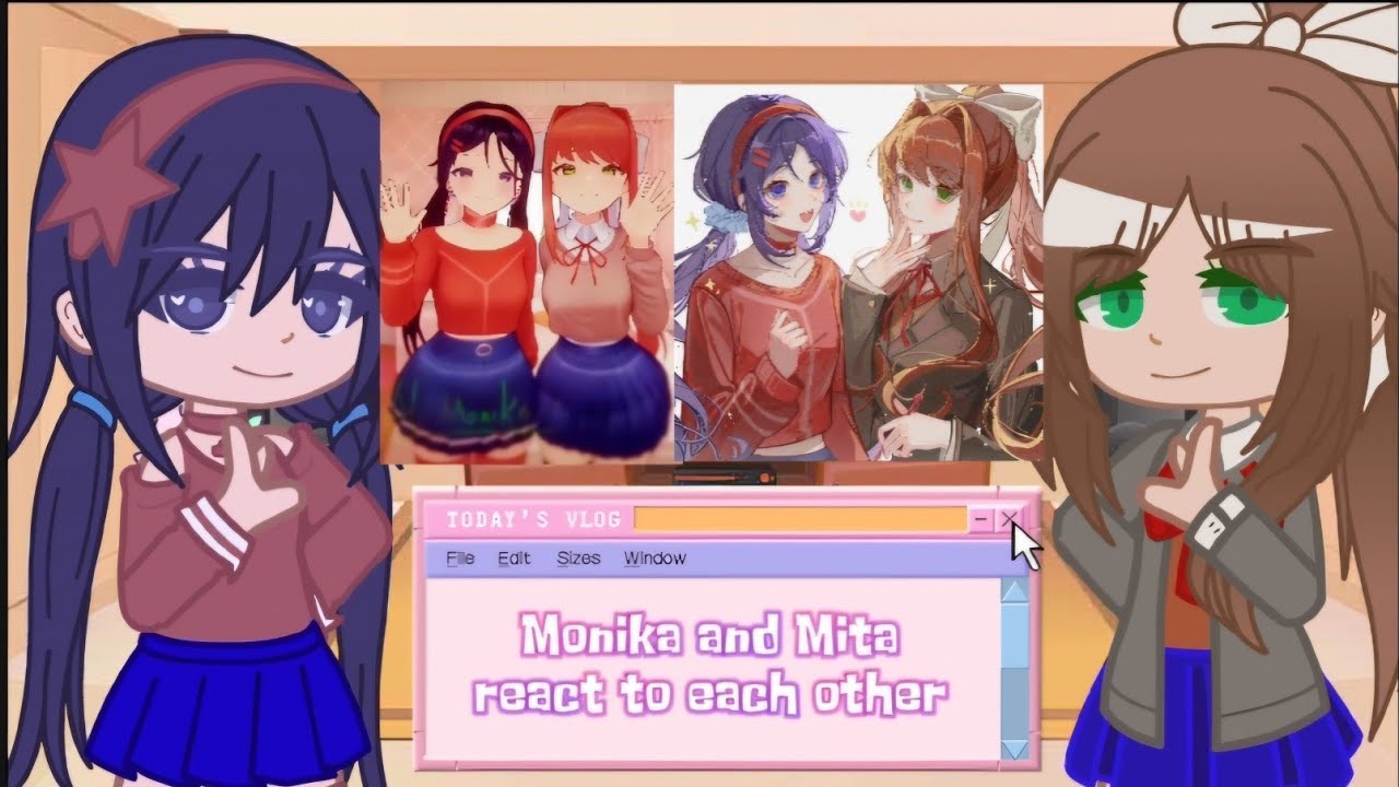 Monika And Mita React To Each Other🎹🔪 (DDLC📚 and Miside✌🏻 Reaction Gacha Club)