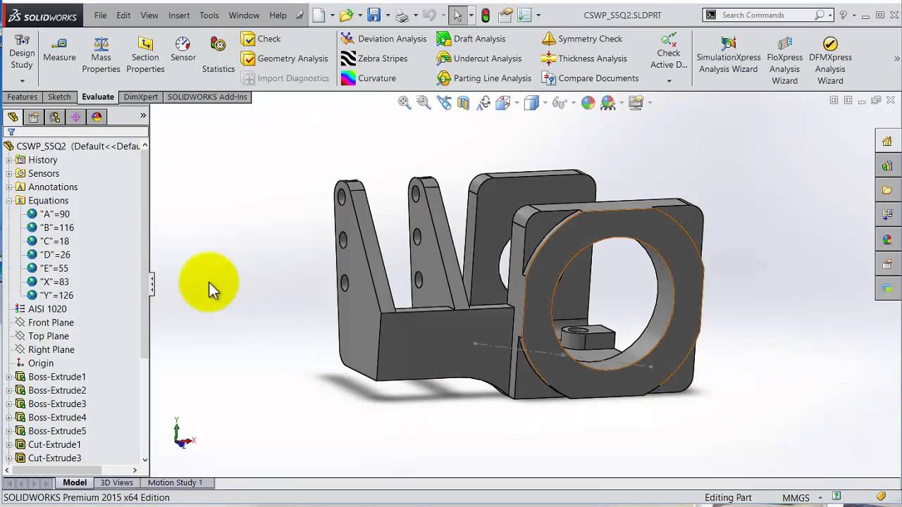 Solidworks Tutorial | CSWP segment 1 | Practice Test #2 | BWEngineering