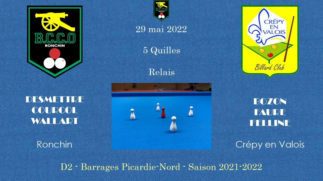 5 Quilles - Barrages D2 Nord-Picardie - Ronchin-Crepy en Valois - Relais