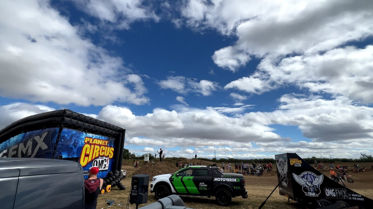 Helping set up omg circus demo at vip ride day motocross