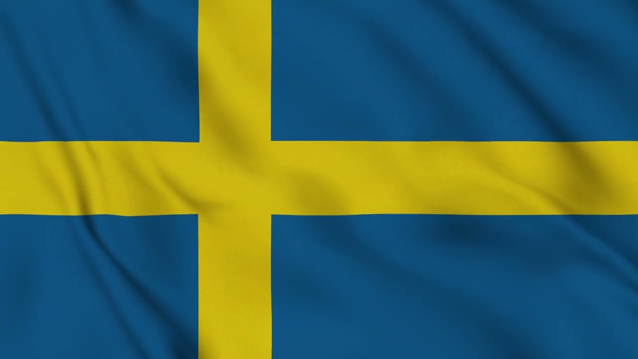 Sweden Flag Waving 4K | Swedish National Flag Animation