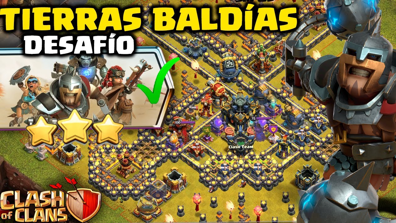 ⚡ &iexcl;DESAF&Iacute;O TIERRAS BALD&Iacute;AS! Estrategia PERFECTA para el 100% | Clash of Clans