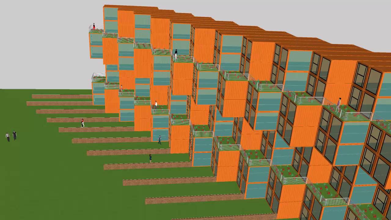 Container modificati palazzina appartamenti case hotel motel abitazioni