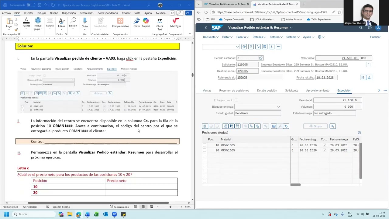 Parte 03 - Ejercicio 02 - Utilización de SAP Versión 4.2 - Procesos Logísticos