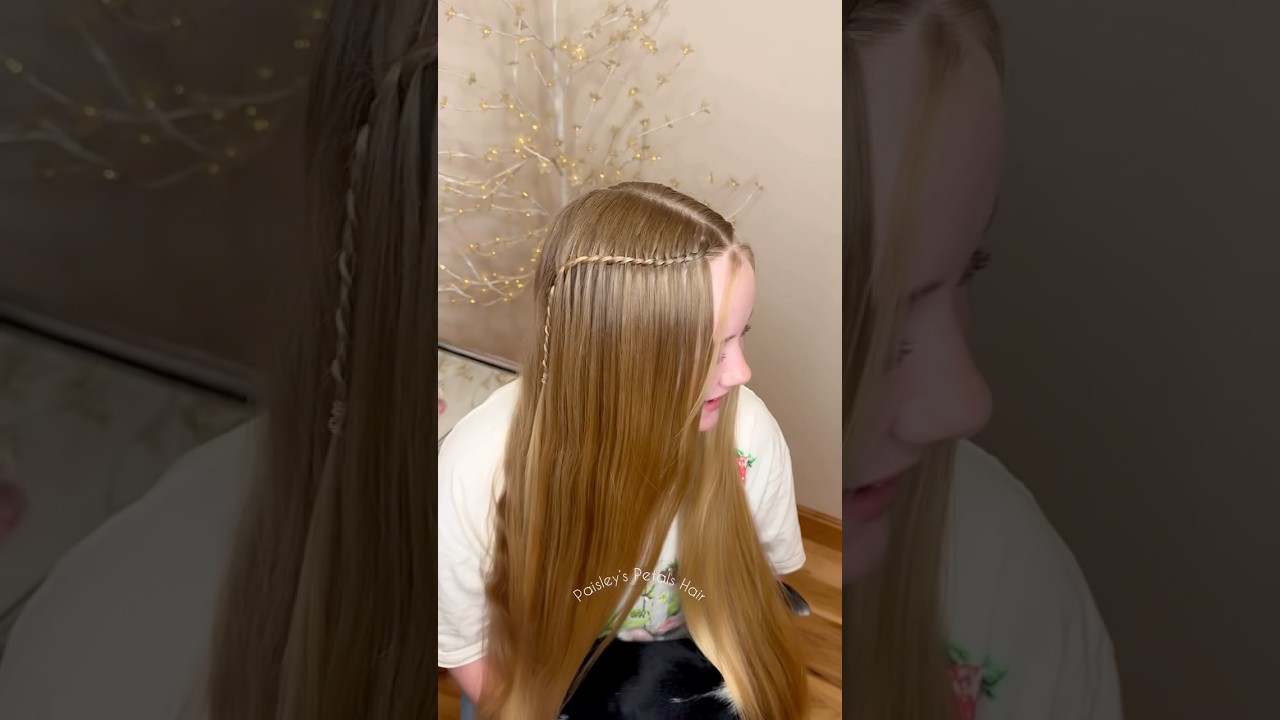Rope twist waterfall braid! 🍓 #hairtutorial #hairstyle #hairtok #waterfallbraid #braid #hotd