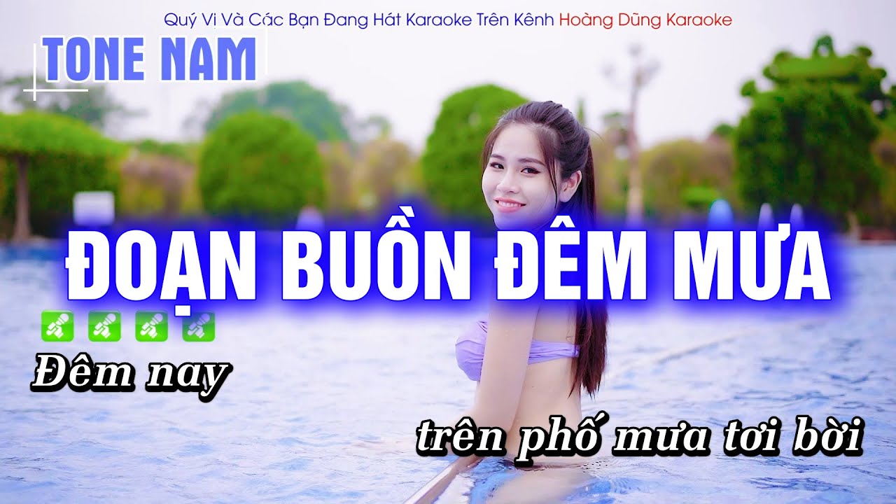 Karaoke Đoạn Buồn Đêm Mưa (Tone Nam) Beat Công Tuấn Phối Mới Cực Hay - Hoàng Dũng Karaoke