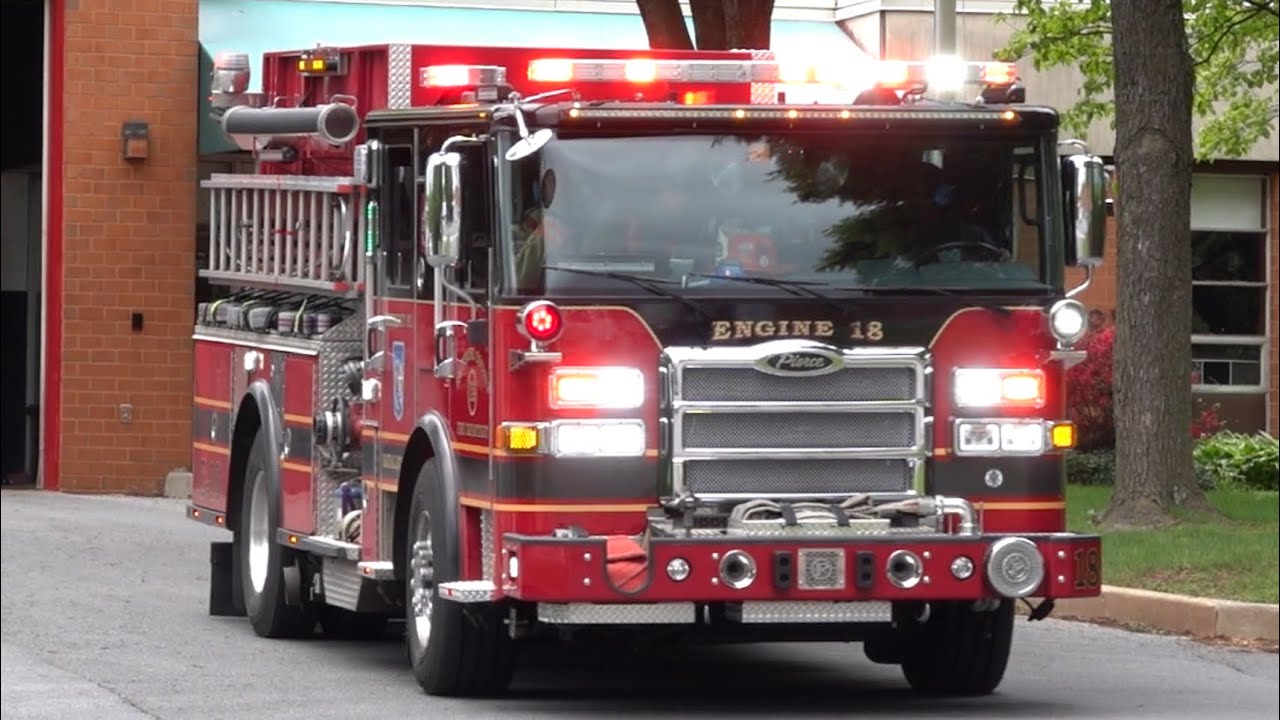 Baltimore County Fire Department Engine 18 & Truck 92 Responding