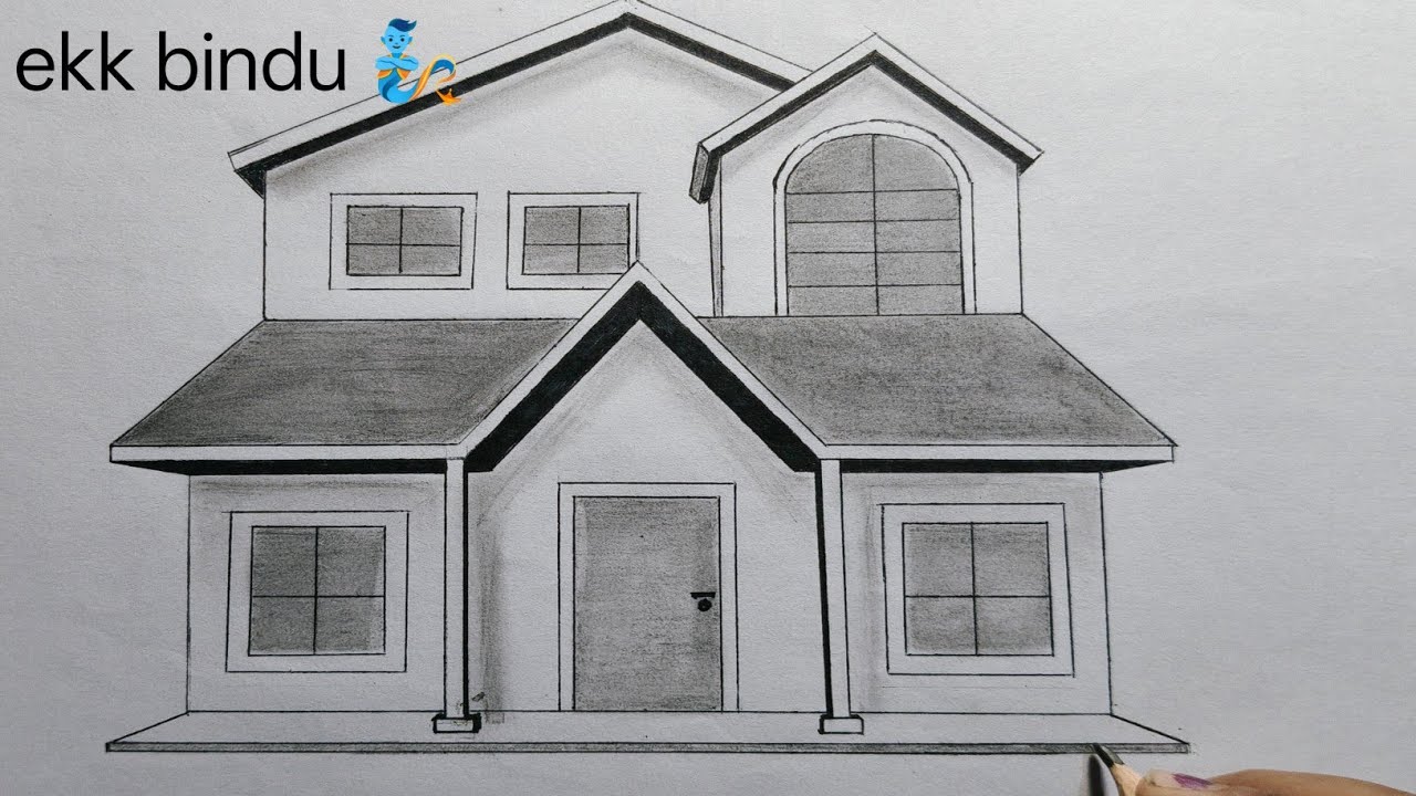 HOW TO DRAW A HOUSE 🏠 IN 1 POINT PERSPECTIVE (30 DAYS HOUSE  DRAWING CHALLENGE FOR 1K SUBSCRIBERS) 