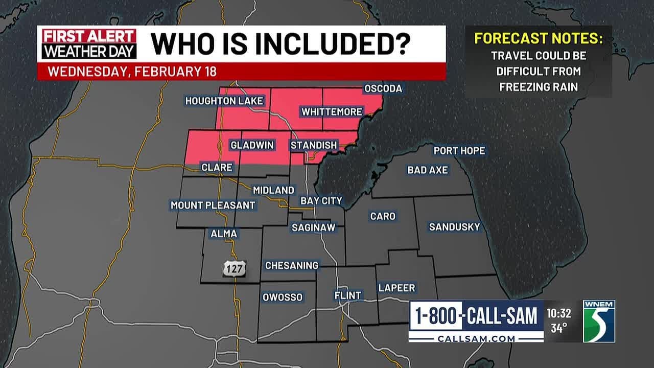 First Alert Weather Update: First Alert Weather Day Declared for Wednesday Morning