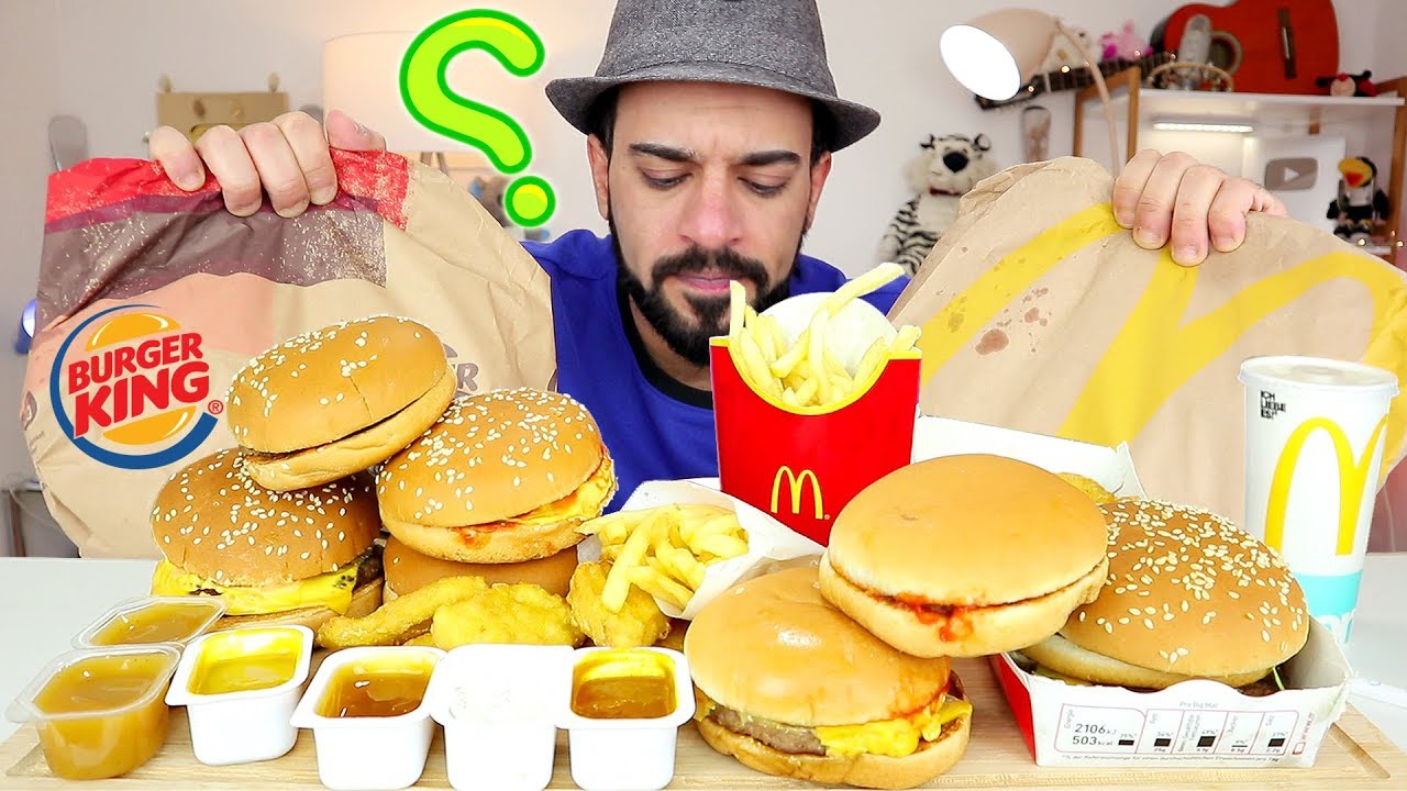موكبانغ برغر كينغ وماكدونالدز مع مقارنة بسيطة بينهما | ماكبانغ Burger King VS McDonald's Mukbang 먹방