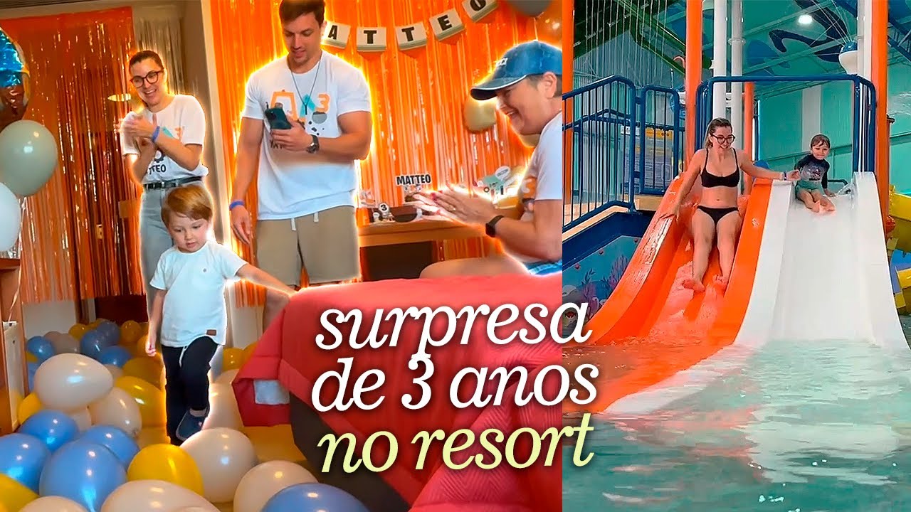 ANIVERSÁRIO de 3 ANOS do MATTEO no RESORT ❤️ Ele GANHOU muito PRESENTE LEGAL | Gaby Garciia
