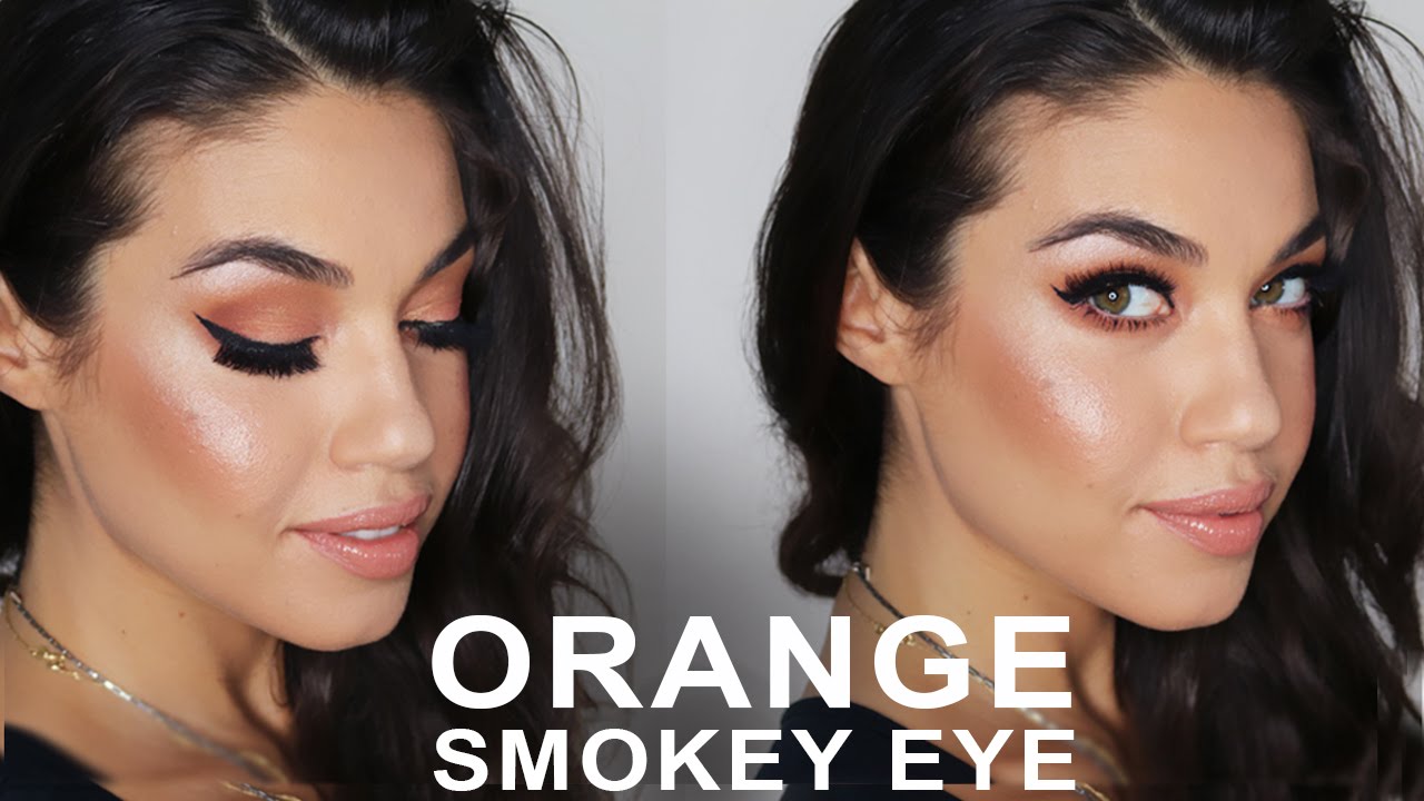 ORANGE SMOKEY EYES & NUDE LIP | Eman