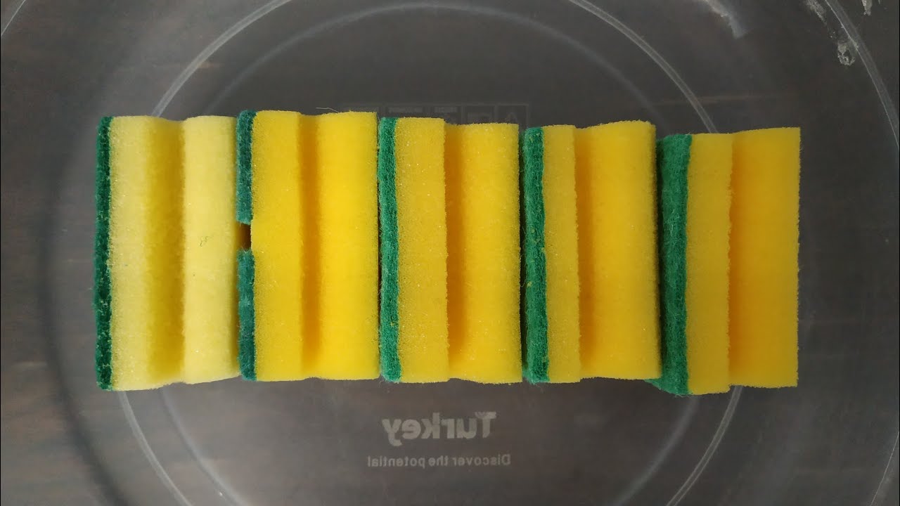 ×5 Kitchen Sponges Dry Ripping | Sponge ASMR