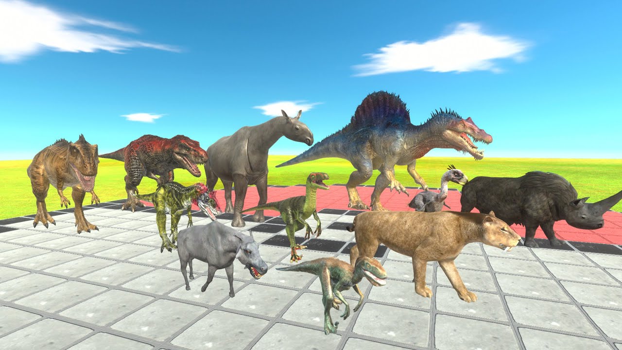 Speed Race Dinosaurs vs Prehistoric Mammals Pokeball Tournament - Animal Revolt Battle Simulator
