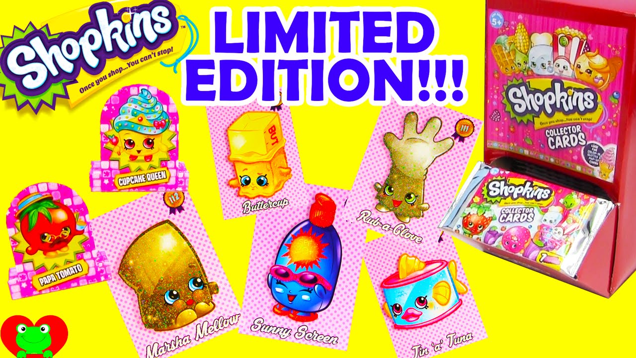 Shopkins Collector Cards with Glitter Limited Editions