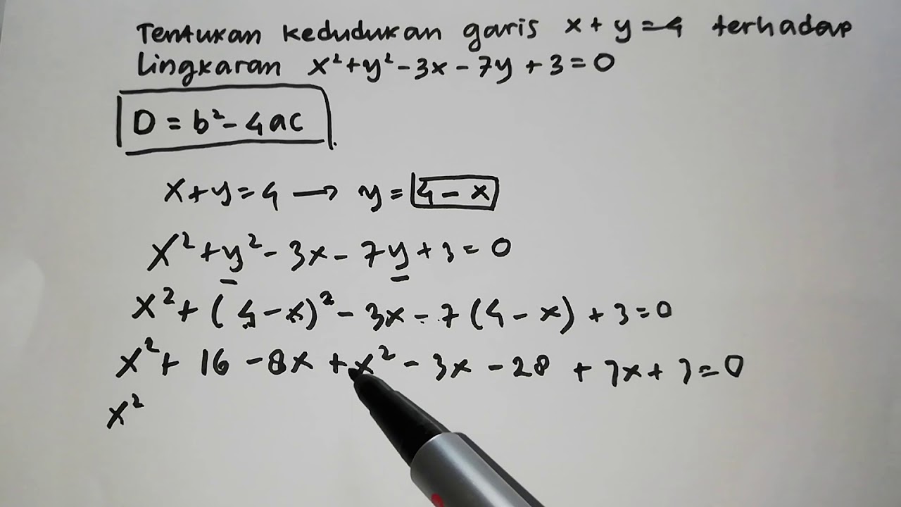Cara mudah menentukan kedudukan garis terhadap lingkaran