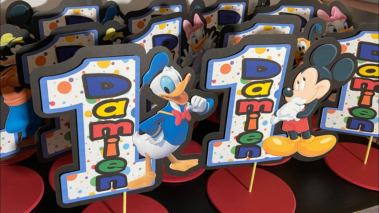Mickey Mouse clubhouse centerpiece/ Casa de Mickey Mouse centros de mesa