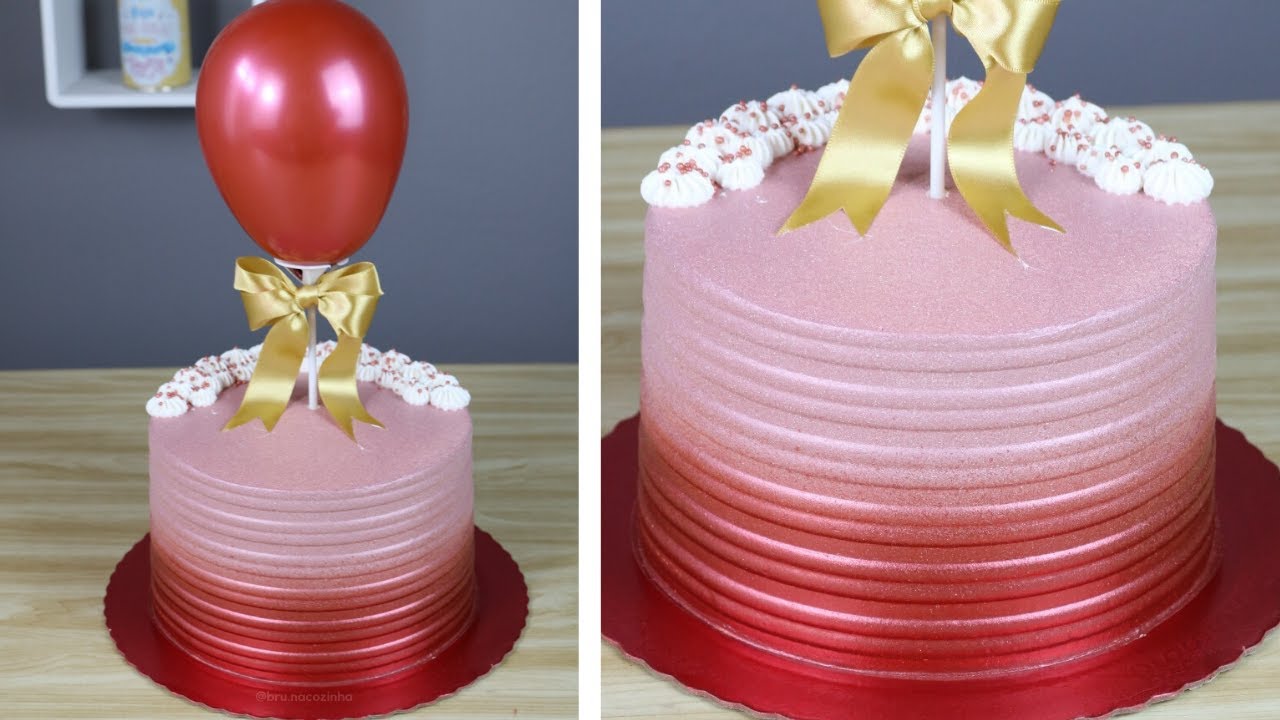 BALLOON CAKE DEGRADÊ - DECORAÇÃO BOLO DEGRADÊ - Bru na Cozinha