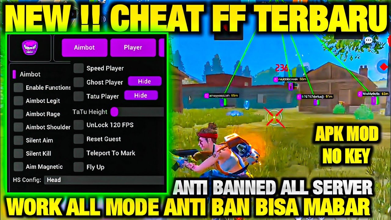 NEW CHEAT FF TERBARU‼️ APK MOD MENU FF TERBARU 2026 CHEAT FF ANTI BAN, ALL SERVER, SERVER INDO