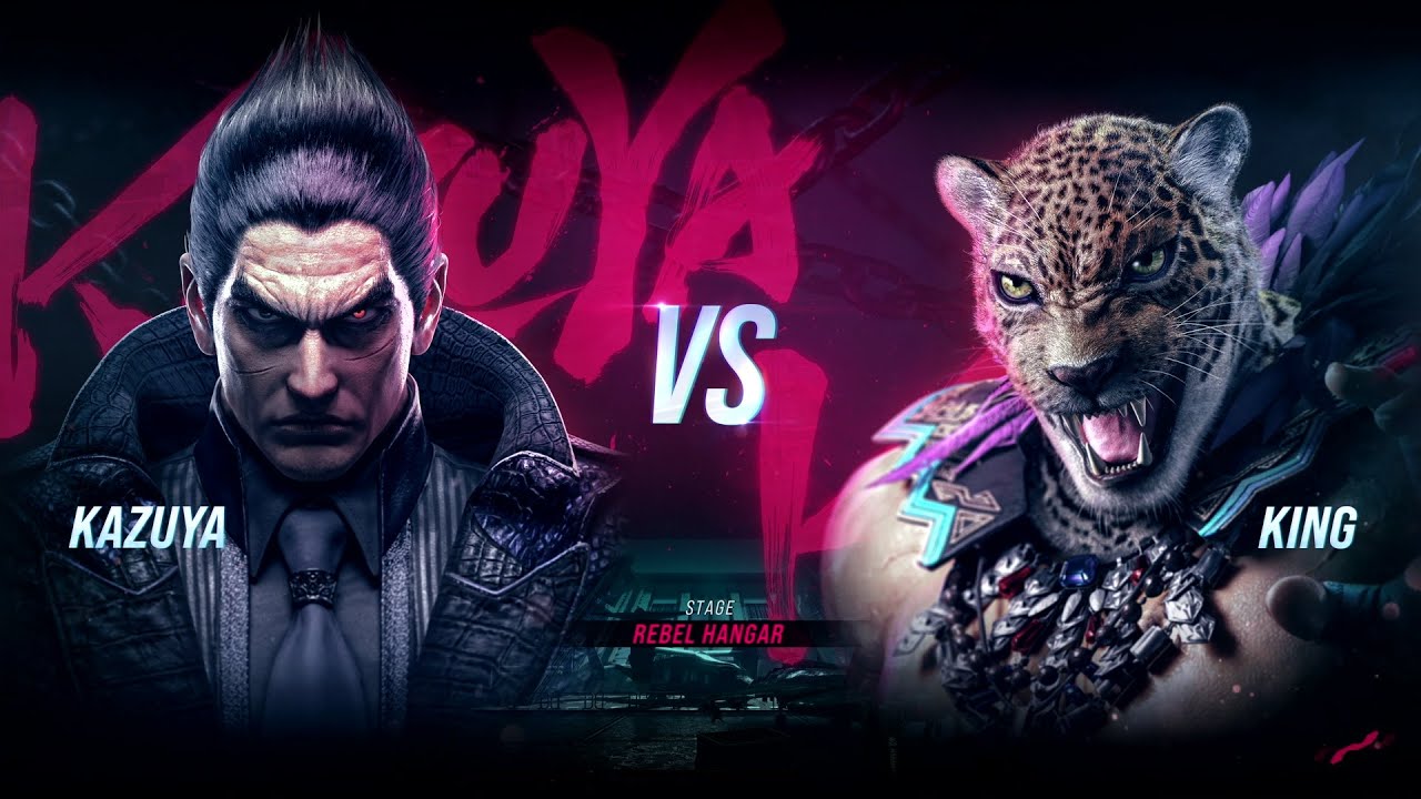 Tekken 8 Gameplay - Kazuya Mishima vs King in Rebel Hangar Stage