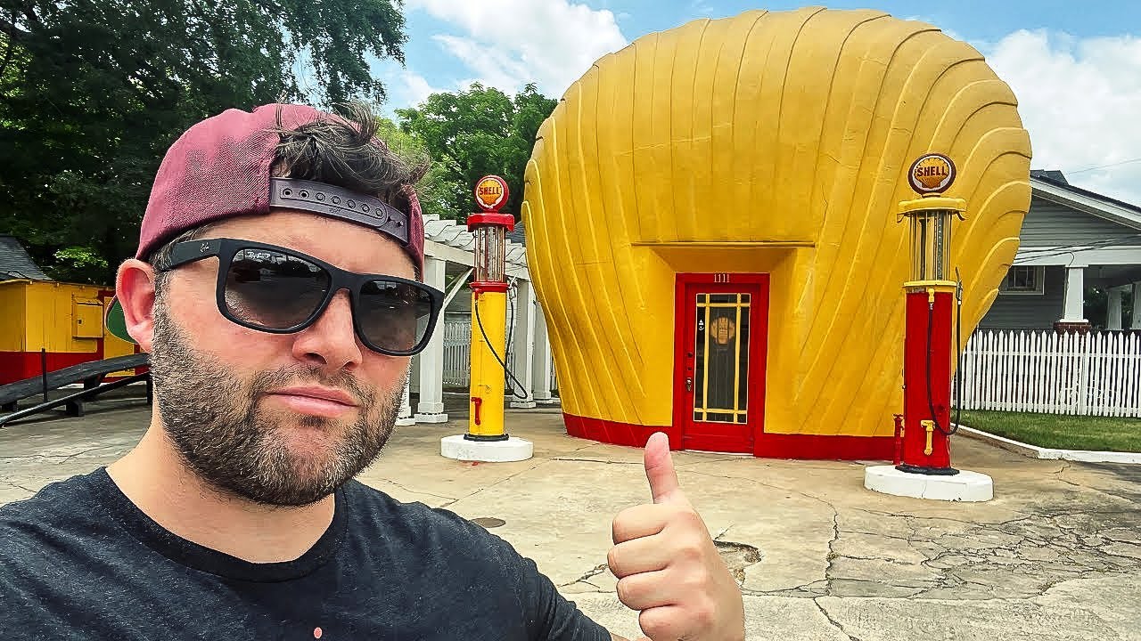 Rare & Massive Roadside Oddities Of North Carolina - Last Remaining Clamshell Gas Station & More!