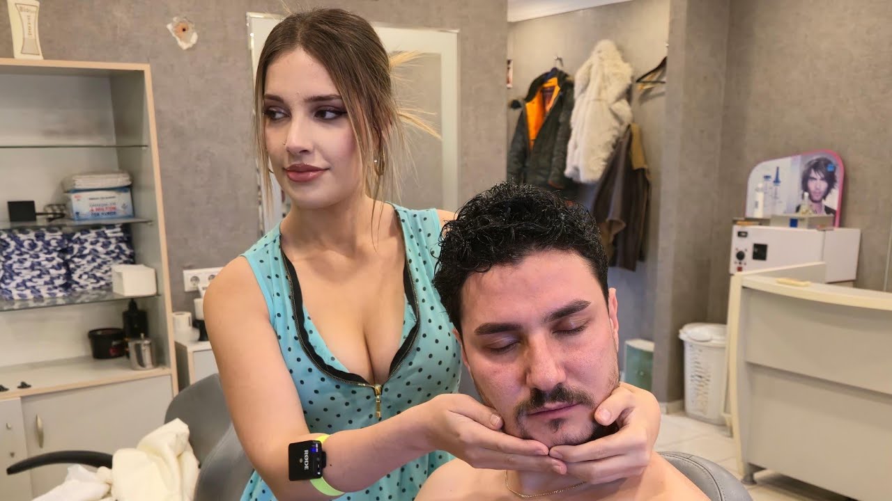 💈SOFT HANDS, GENTLE CARE 😮‍💨 | NEW LADY BARBER’s ASMR HEAD, FACE & BACK MASSAGE w/ SOFT SCRATCH