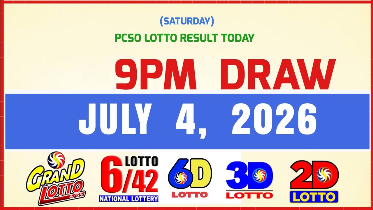 Lotto Results Today 9pm Draw July 4 2026 PCSO