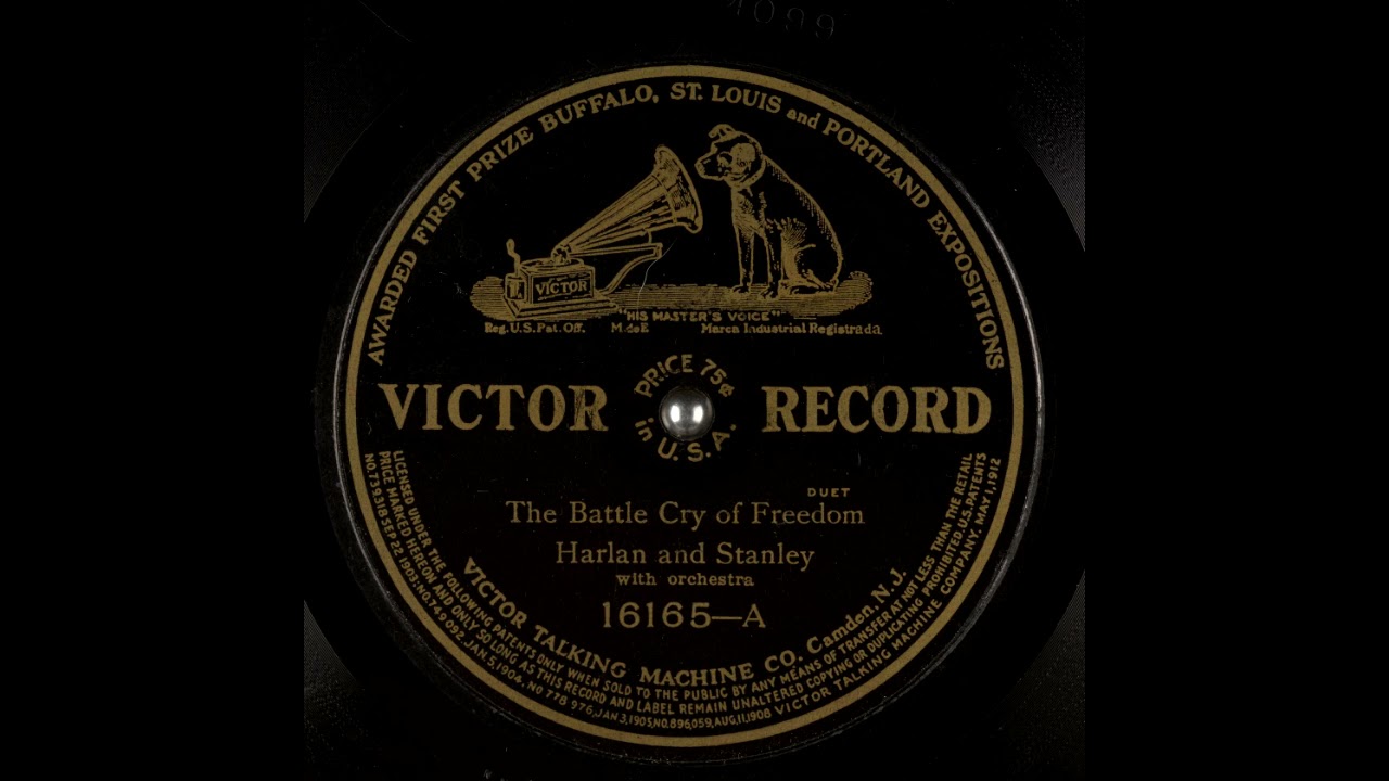 Battle Cry of Freedom - Harlan and Stanley, 1907 [Restored Audio]