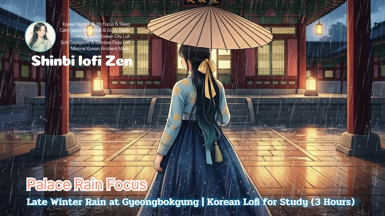Late Winter Rain at Gyeongbokgung Korean Lofi for Study 3 Hours2