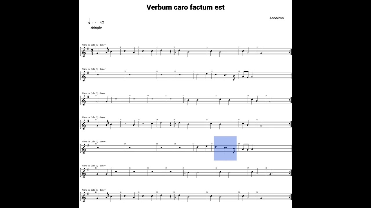 Verbum caro factum est Tenor